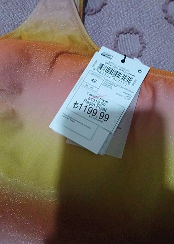 Pastel Renkli Tek Omuzlu Bağlama Desenli Mayo - Görsel 3