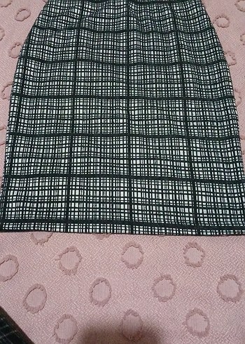 Gri Siyah Ekose Midi Pilili Kadın Etek - Görsel 2