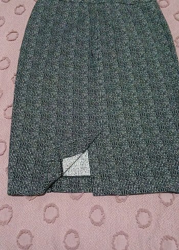 Gri Örgü Kadın Uzun Kalem Etek - Görsel 2