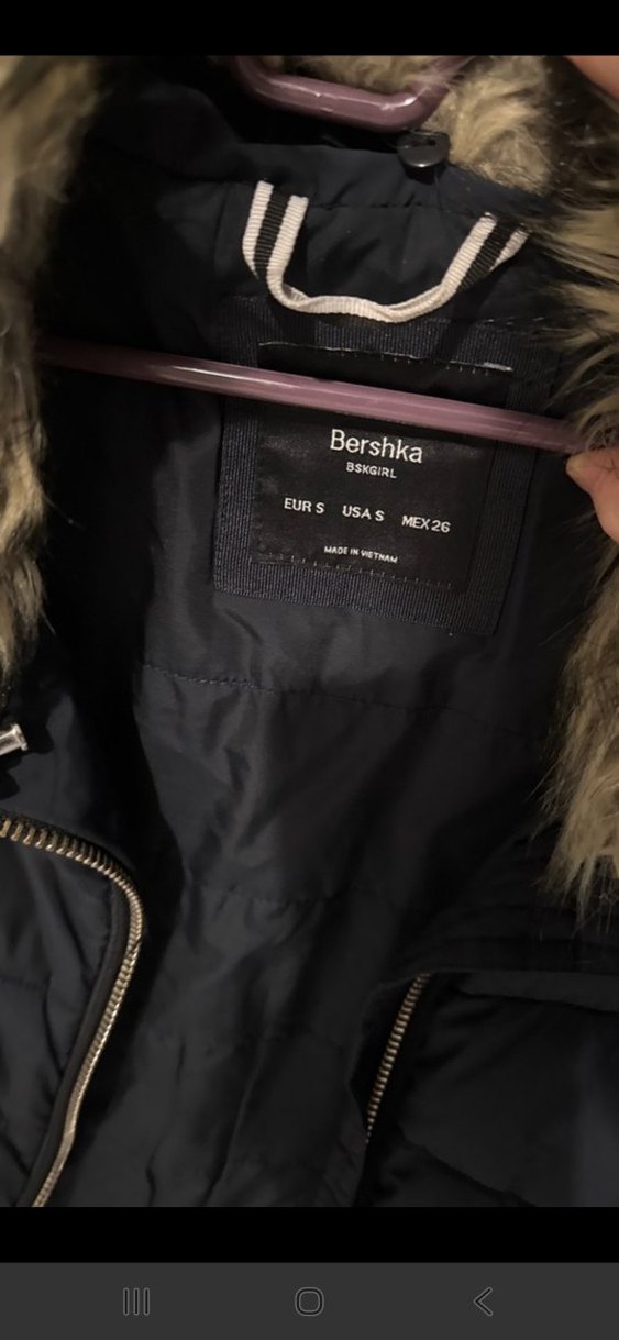 Kürklü lacivert Kadın Kışlık Mont - Görsel 5