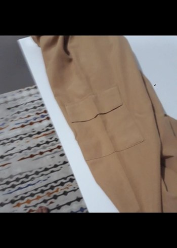 Bej Rahat Kesim Kadın Kumaş Pantolon - Görsel 3