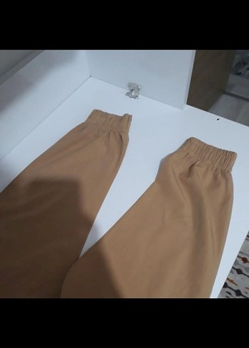 Bej Rahat Kesim Kadın Kumaş Pantolon - Görsel 2