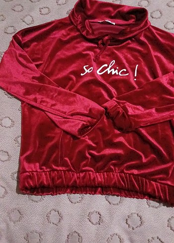 Bordo Parlak Kadın Sweatshirt SoChic! - Görsel 2