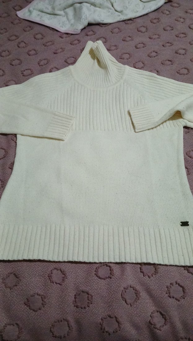 Kadın Beyaz Triko Boğazlı Kazak - Görsel 2