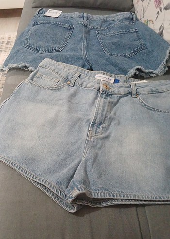 Koton Kadın Mavi Gri Mini Denim Şort
