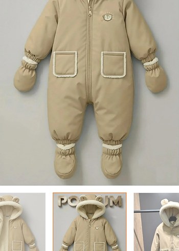 Kürklü Bej Bebek Tulum astronot tulum mont tulum - Görsel 3