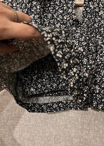 xs Beden siyah Renk Zara Desenli Mini Bluz