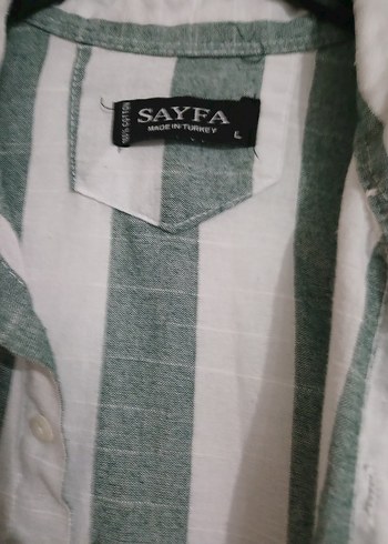 Erkek Yeşil Gri Çizgili Keten Gömlek - Görsel 3