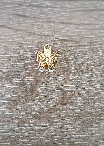 Altın Renkli Boncuklu Kelebek Kolye ucu - Görsel 2