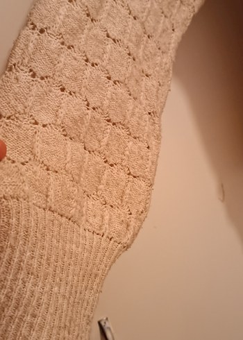 Bej Kadın Triko Kazak, Bisiklet Yaka, Rahat Kesim - Görsel 4