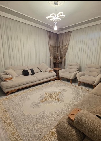 Bej Nakışlı Modern Klasik Perde - Görsel 4