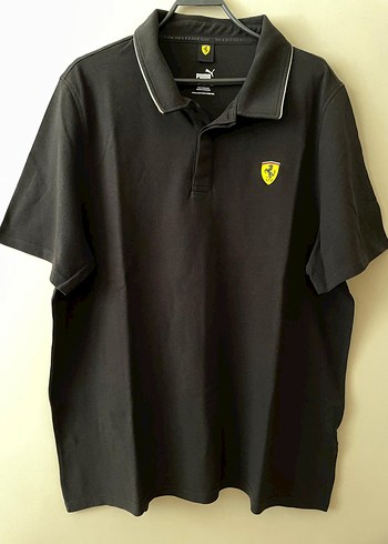 Siyah Düğmeli Erkek Polo Tişört Ferrari
