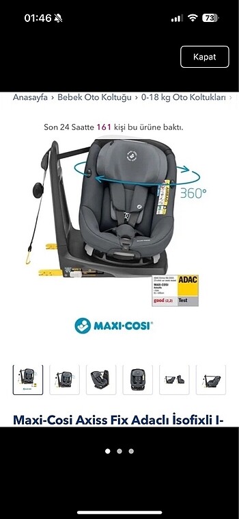 Maxi cosi axiss fix oto koltuğu
