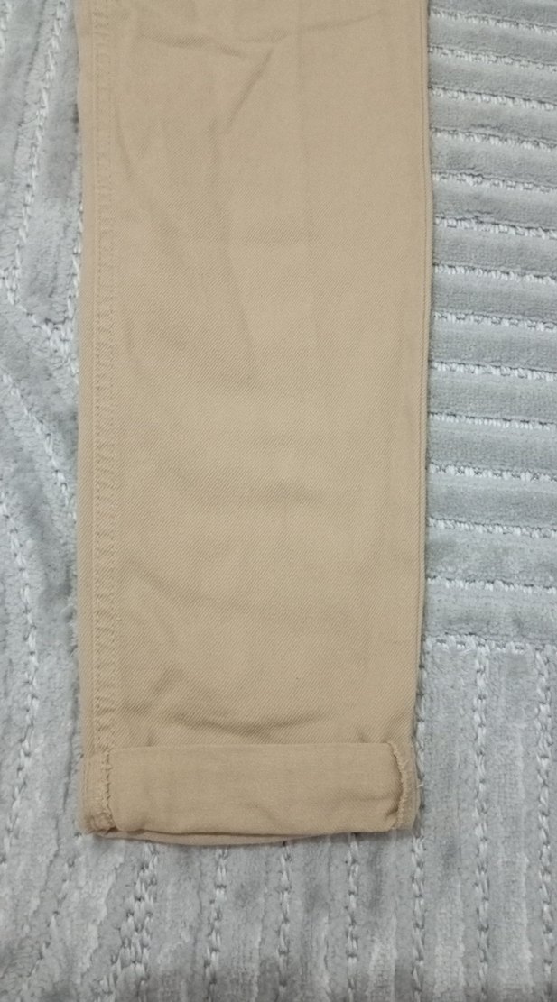 Bej Pamuklu Kemerli Kadın Kumaş Pantolon - Görsel 4