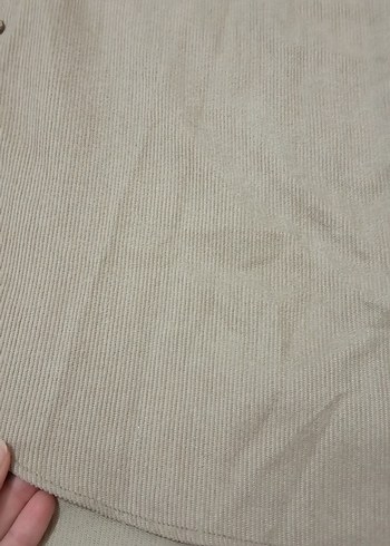 Bej Uzun Kollu Keten Kadın Gömlek - Görsel 5