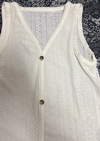 Dantel Detaylı V Yaka Bohem Kadın Yelek - Görsel 2