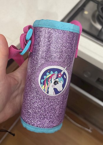 Mor Çocuk Termos Şişesi Unicorn Desenli - Görsel 4
