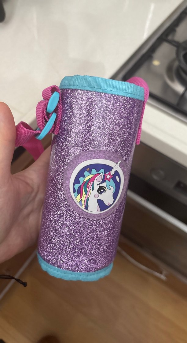 Mor Çocuk Termos Şişesi Unicorn Desenli - Görsel 4