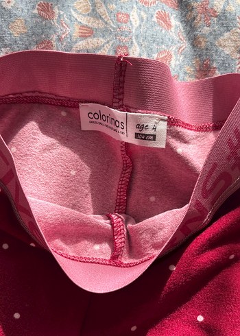 Bordo Kız Çocuk Tayt, Elastik Bel, Sokak Stili - Görsel 2