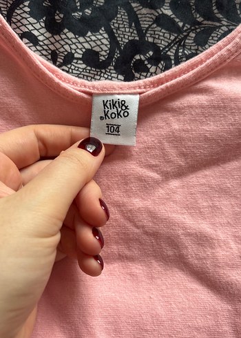 Pembe Uzun Kollu Dantel Detaylı Kız Elbisesi - Görsel 3