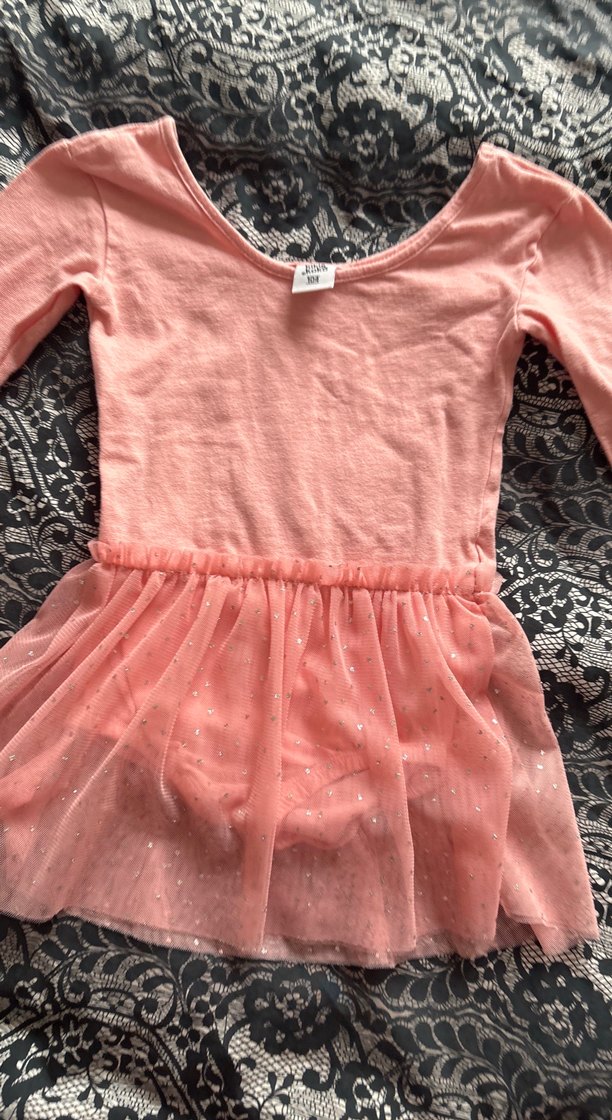 Pembe Uzun Kollu Dantel Detaylı Kız Elbisesi - Görsel 2