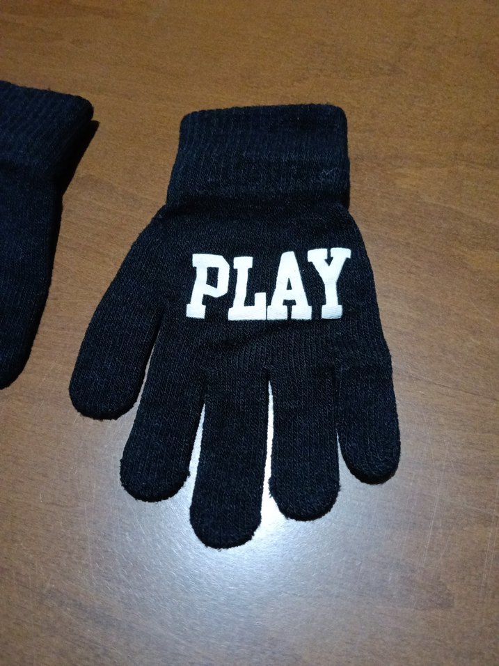 Renkli Baskılı Siyah Erkek Eldiven - Görsel 4