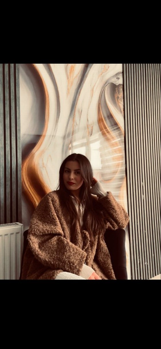 Kahverengi Örgü Midi Hırka - Görsel 2