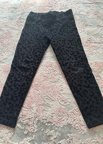 Kız Çocuk Siyah Leopar Desenli Tayt - Görsel 3