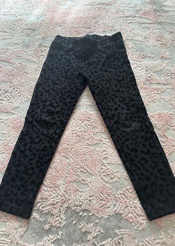 Kız Çocuk Siyah Leopar Desenli Tayt - Görsel 2
