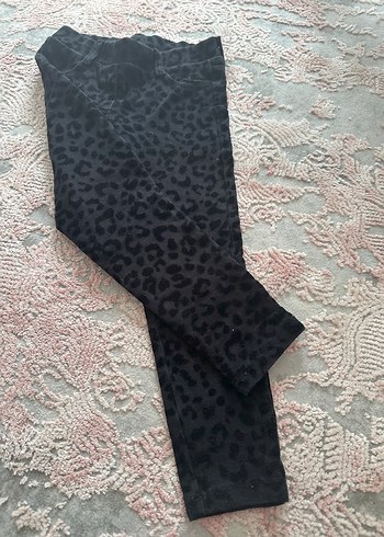 Kız Çocuk Siyah Leopar Desenli Tayt - Görsel 5