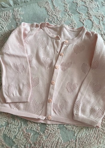 Kız Çocuk Pembe Örgü Hırka - Görsel 3