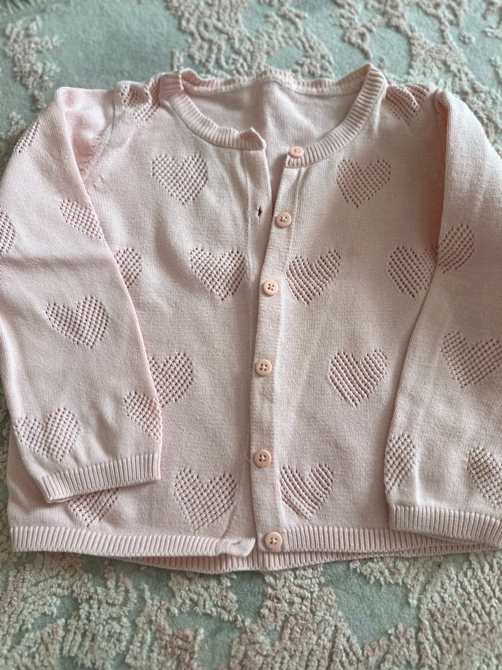 Kız Çocuk Pembe Örgü Hırka - Görsel 5