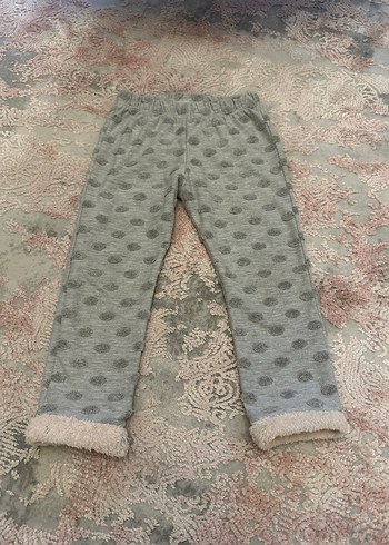 Kız Çocuk Gri Kürklü Polar Tayt - Görsel 3