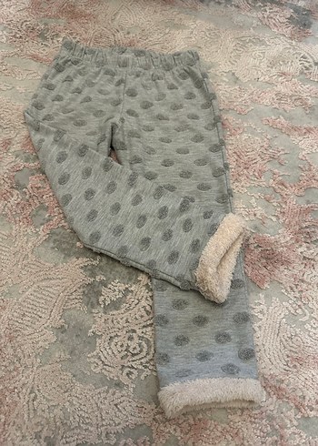 Kız Çocuk Gri Kürklü Polar Tayt - Görsel 10