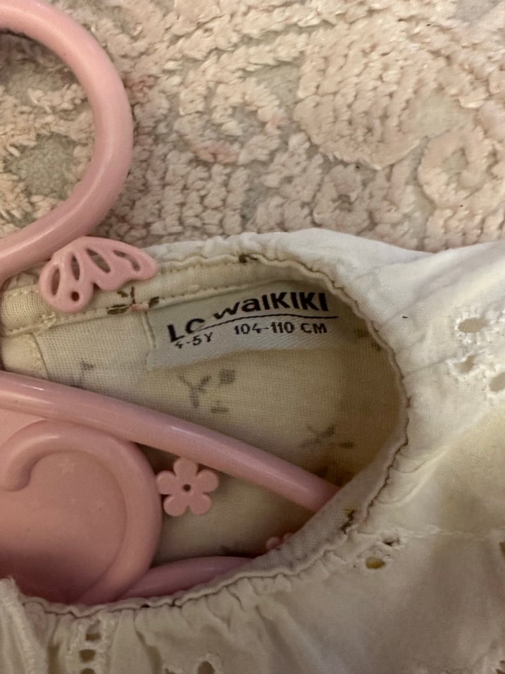 Dantel Yaka Çiçek Desenli Kız Bluzu - Görsel 5