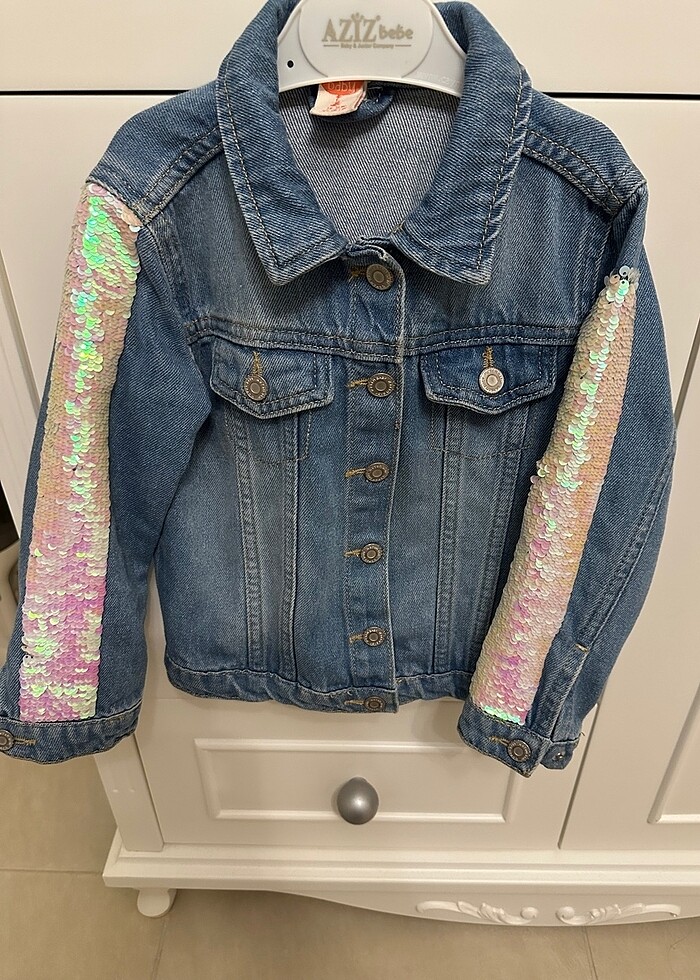 Koton kız çocuk kot ceket - Görsel 3