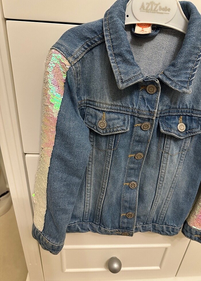 Koton kız çocuk kot ceket - Görsel 4