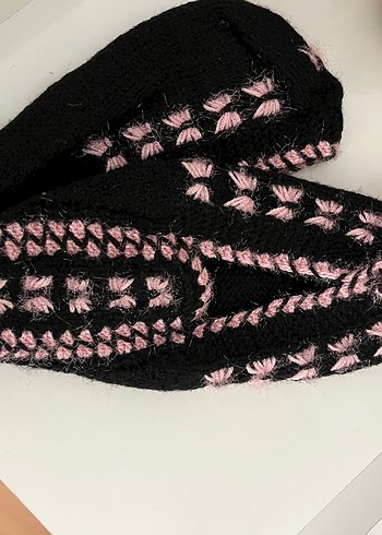 Pembe Detaylı Örgü Kadın piştiği - Görsel 2