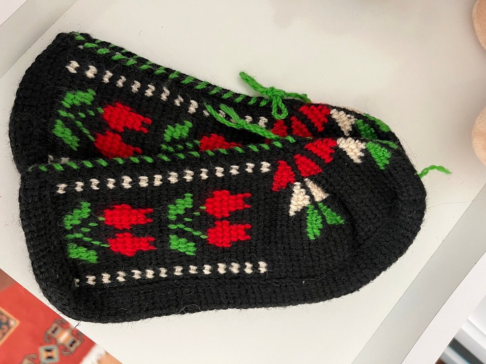 Nakışlı Örgü Kadın Terlik - Görsel 3