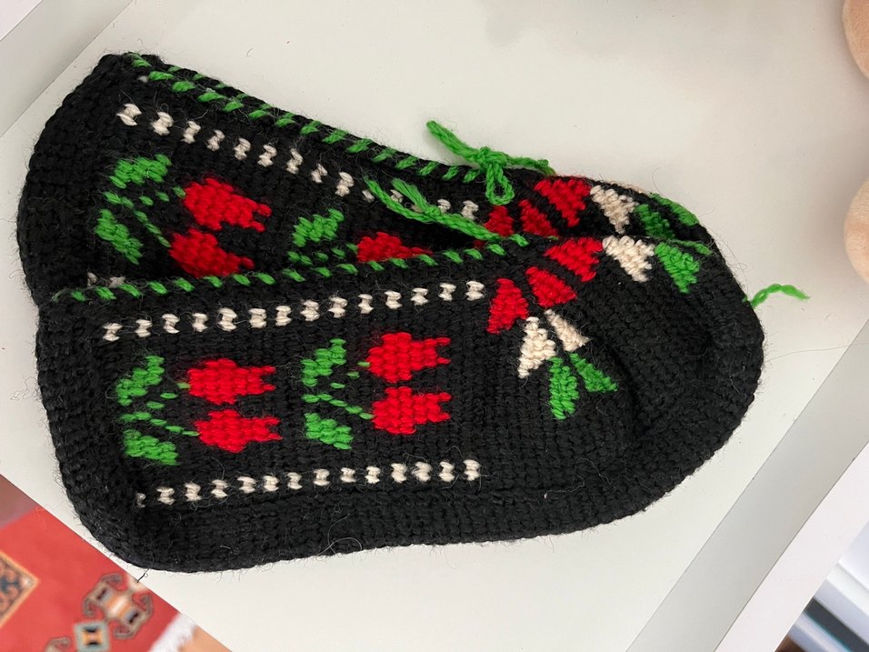 Nakışlı Örgü Kadın Terlik - Görsel 2