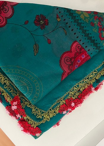 Renkli Dantelli Bohem Kadın oyalı - Görsel 2