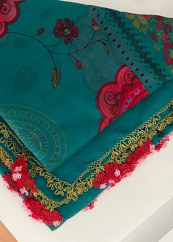 Renkli Dantelli Bohem Kadın oyalı - Görsel 3