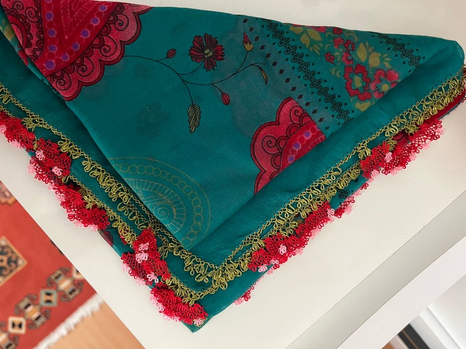 Renkli Dantelli Bohem Kadın oyalı - Görsel 2