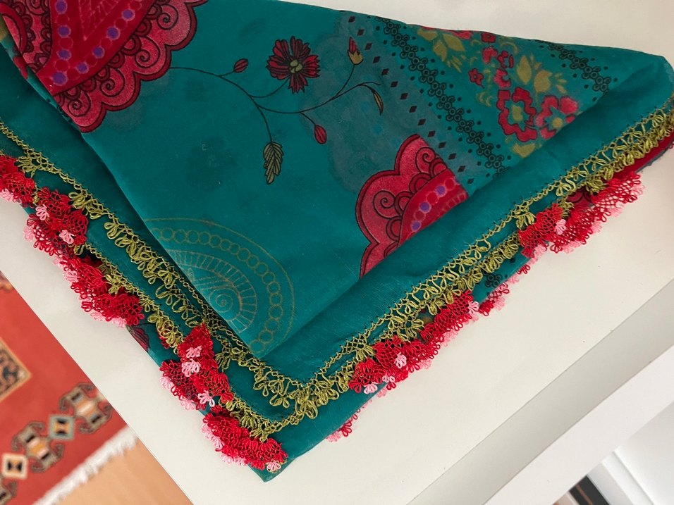 Renkli Dantelli Bohem Kadın oyalı - Görsel 3