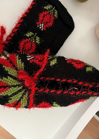 Nakışlı Örgü Kadın Ev Terliği - Görsel 2