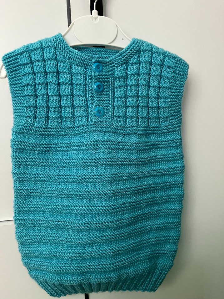 Turkuaz Erkek Çocuk Örgü Süveter - Görsel 2