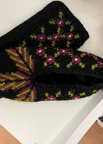 Nakışlı Çok Renkli örgü patük - Görsel 2