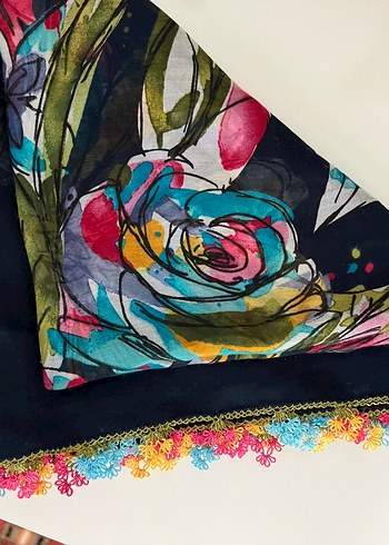 Renkli Fırfırlı Bohem Kadın eşarp - Görsel 2