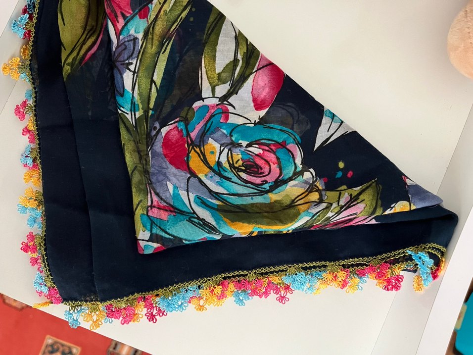 Renkli Fırfırlı Bohem Kadın eşarp - Görsel 2