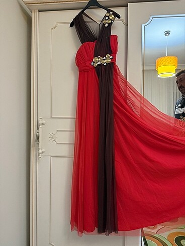 38 Beden kırmızı Renk Bulava marka nişan kına düğün elbisesi